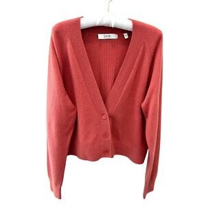 JOIE | 100% Cashmere Rust Cropped Button Front Cardigan Sweater | Medium
